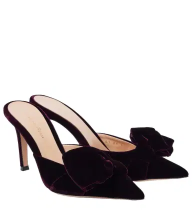 Gianvito Rossi 85 bow-detail velvet mules | Thumbnail 1