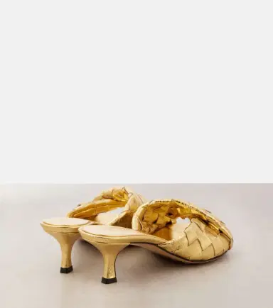 Bottega Veneta Blink Intrecciato 50 metallic leather mules | Thumbnail 5