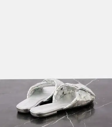 Bottega Veneta Blink Intrecciato metallic leather mules | Thumbnail 5