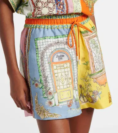 ALÉMAIS Alémais Monte printed high-rise linen shorts | Thumbnail 2