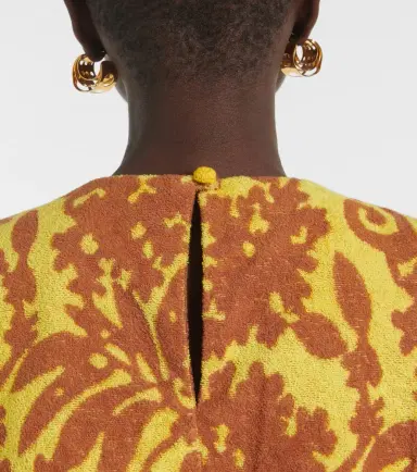 ALÉMAIS Alémais Amarillo printed cotton-blend crop top | Thumbnail 3