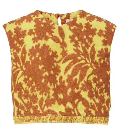 ALÉMAIS Alémais Amarillo printed cotton-blend crop top | Thumbnail 1