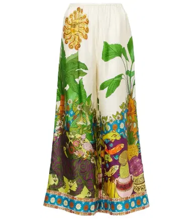 ALÉMAIS Alémais Tiger silk twill wide-leg pants | Thumbnail 1