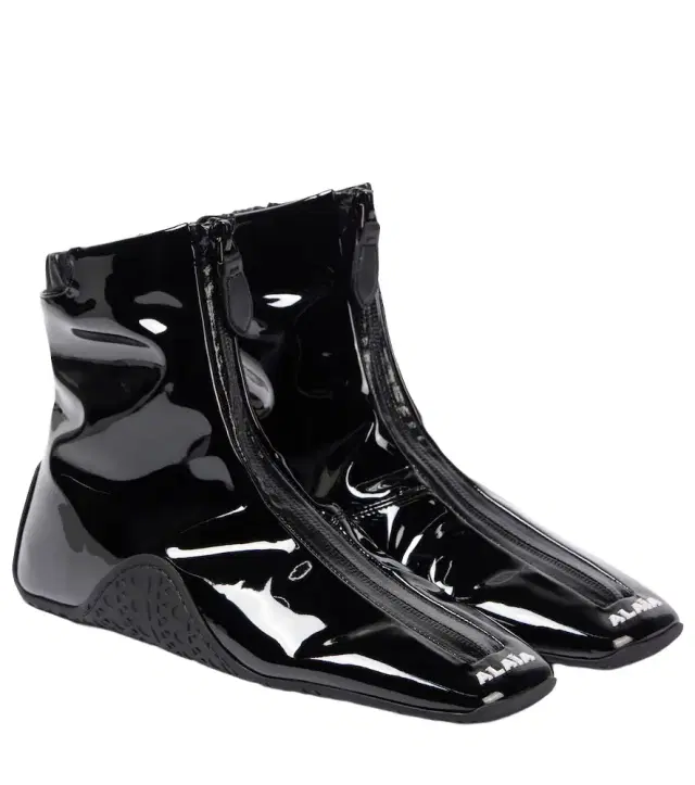Alaia Alaïa Sneaker faux patent leather ankle boots