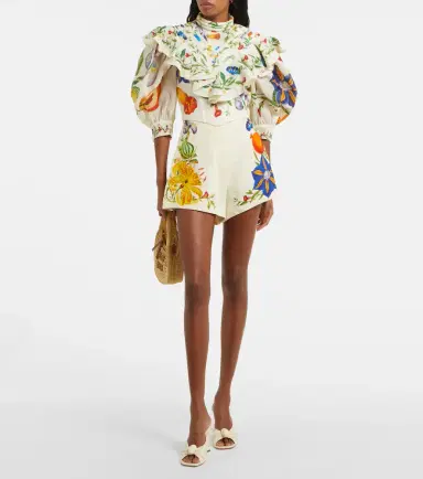 ALÉMAIS Alémais Flores floral high-rise shorts | Thumbnail 2