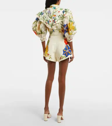 ALÉMAIS Alémais Flores floral high-rise shorts | Thumbnail 3