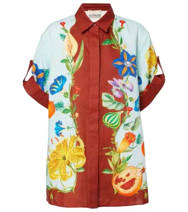 ALÉMAIS Alémais Dahlia floral linen shirt | Thumbnail 1