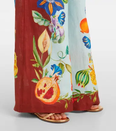 ALÉMAIS Alémais Dahlia floral linen wide-leg pants | Thumbnail 3