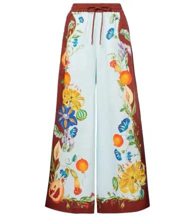 ALÉMAIS Alémais Dahlia floral linen wide-leg pants | Thumbnail 1