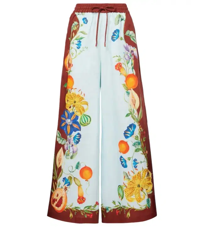 Alemais Alémais Dahlia floral linen wide-leg pants