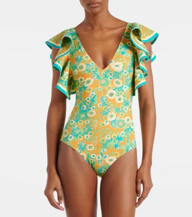 ALÉMAIS Alémais Cristina ruffled printed swimsuit | Thumbnail 2