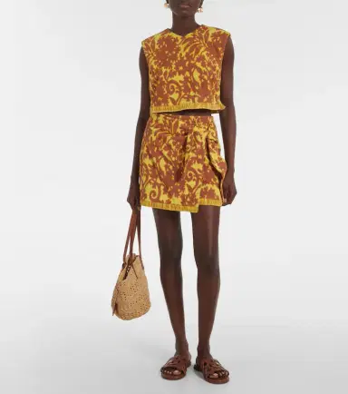 ALÉMAIS Alémais Amarillo printed cotton-blend wrap skirt | Thumbnail 2