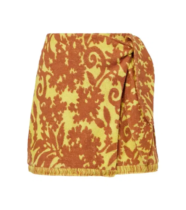 Alemais Alémais Amarillo printed cotton-blend wrap skirt