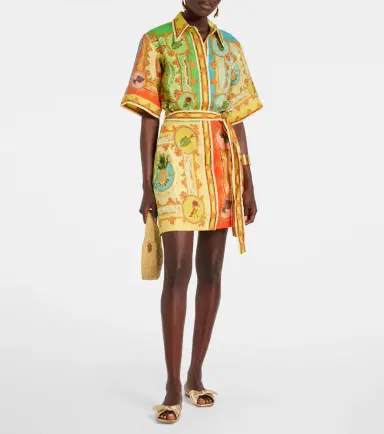 ALÉMAIS Alémais La Musica printed linen shirt dress | Thumbnail 2 ALÉMAIS Alémais La Musica printed linen shirt dress | Thumbnail 2