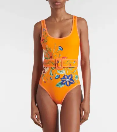 ALÉMAIS Alémais Flores printed belted swimsuit | Thumbnail 2