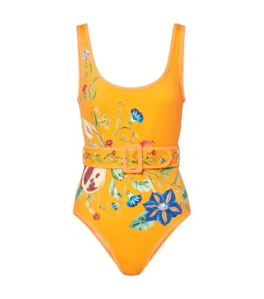 ALÉMAIS Alémais Flores printed belted swimsuit | Thumbnail 1