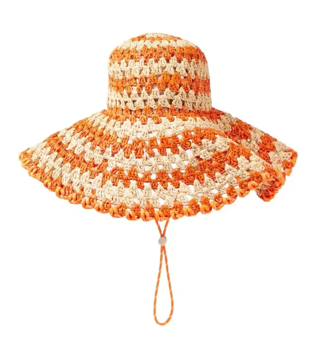 Alémais Flame raffia sun hat