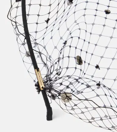 Jennifer Behr Stella embellished fishnet headband | Thumbnail 4