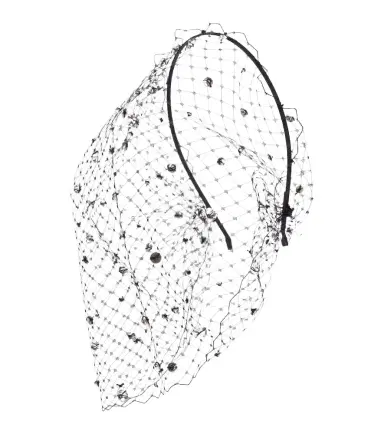 Jennifer Behr Stella embellished fishnet headband | Thumbnail 1