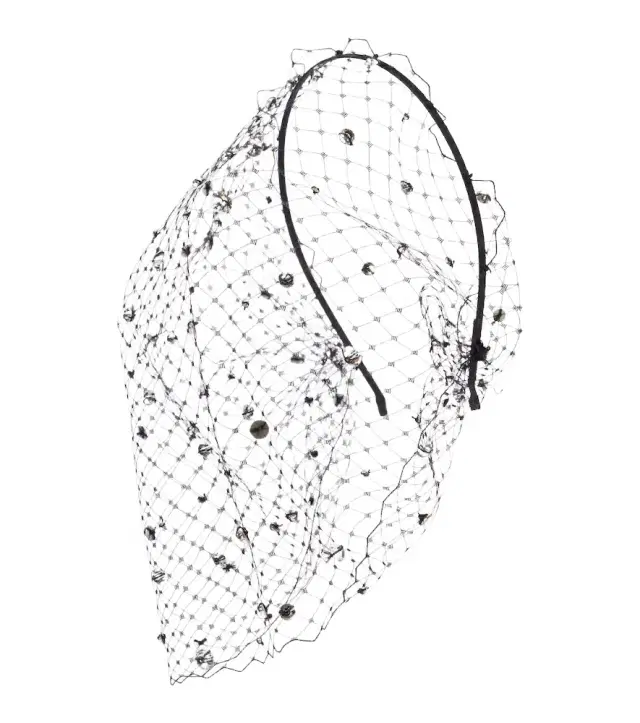 Jennifer Behr Stella embellished fishnet headband