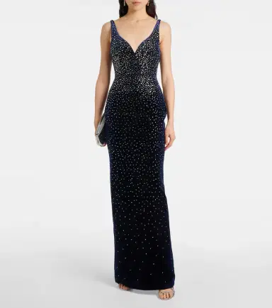 Alex Perry Singlet crystal-embellished velvet gown | Thumbnail 2 Alex Perry Singlet crystal-embellished velvet gown | Thumbnail 2