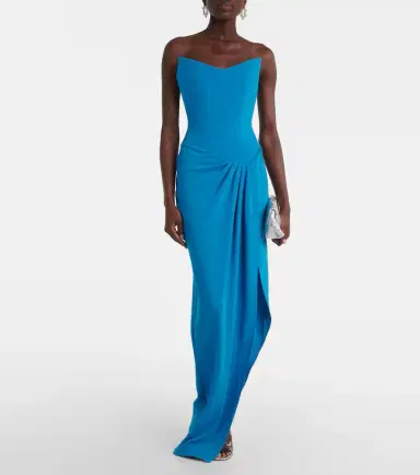 Alex Perry Draped crêpe corset gown | Thumbnail 2
