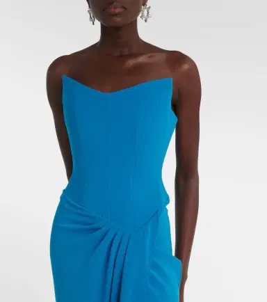 Alex Perry Draped crêpe corset gown | Thumbnail 4