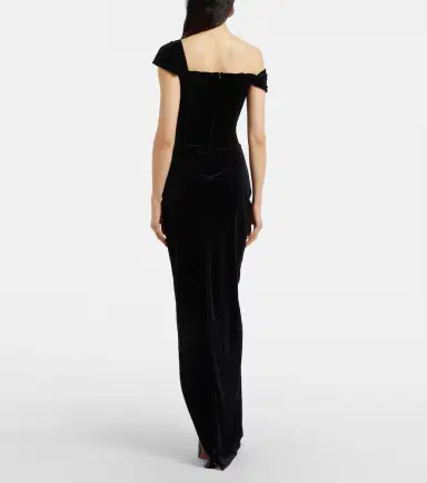 Alex Perry Asymmetric velvet bustier gown | Thumbnail 4