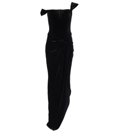 Alex Perry Asymmetric velvet bustier gown | Thumbnail 1