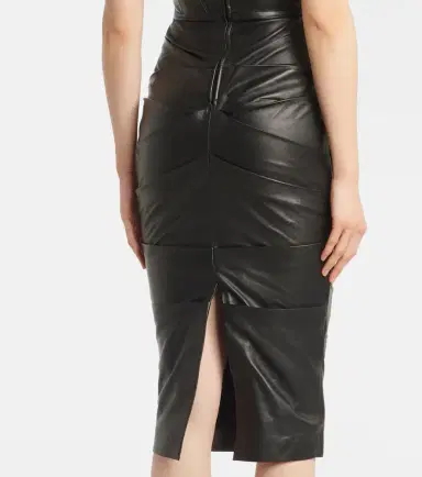 Alex Perry Ruched leather midi dress | Thumbnail 2