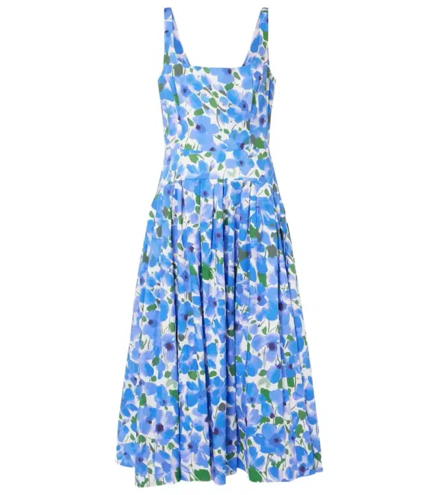 Carolina Herrera Floral cotton-blend midi dress