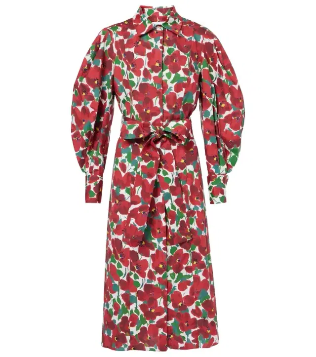 Carolina Herrera Floral cotton-blend shirt dress