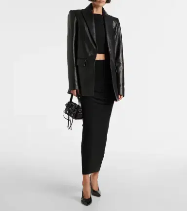 Alex Perry Oversized leather blazer | Thumbnail 6