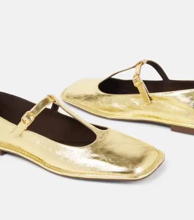 The Row Square T-Strap leather Mary Jane flats | Thumbnail 5