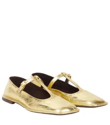 The Row Square T-Strap leather Mary Jane flats | Thumbnail 1