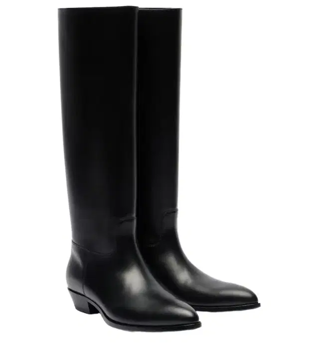 The Row Western leather knee-high boots