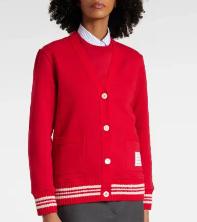 Thom Browne 4-Bar bouclé-trimmed cotton cardigan | Thumbnail 2