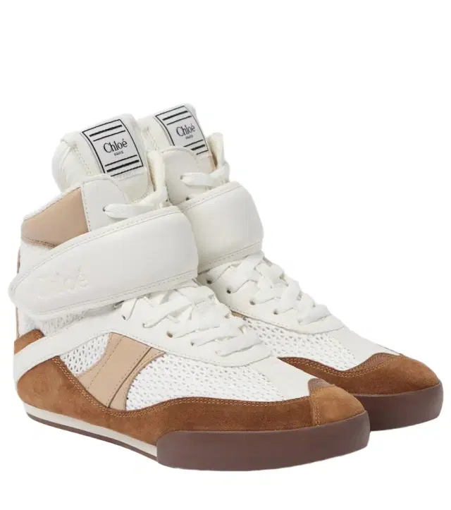 Chloe Chloé Chloé Kick leather-trimmed high-top sneakers