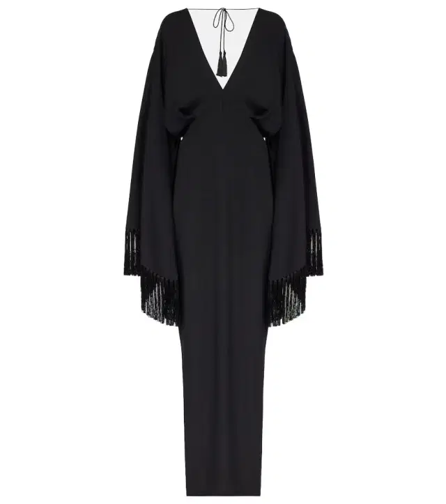 Taller Marmo Magnifique fringed crêpe gown