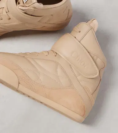 Chloé Chloé Kick suede-trimmed leather high-top sneakers | Thumbnail 5 Chloé Chloé Kick suede-trimmed leather high-top sneakers | Thumbnail 5
