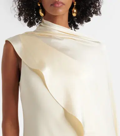 Taller Marmo Berenson caped crêpe cady gown | Thumbnail 4