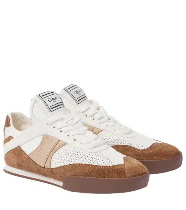 Chloe Chloé Kick suede and leather-trimmed sneakers