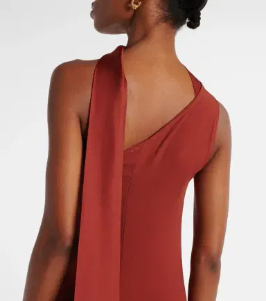Taller Marmo Caroline one-shoulder crêpe cady gown | Thumbnail 2