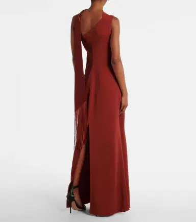 Taller Marmo Caroline one-shoulder crêpe cady gown | Thumbnail 3