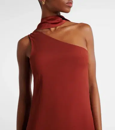 Taller Marmo Caroline one-shoulder crêpe cady gown | Thumbnail 4