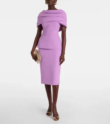 Safiyaa Loura draped peplum crêpe midi dress | Thumbnail 2