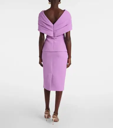 Safiyaa Loura draped peplum crêpe midi dress | Thumbnail 4