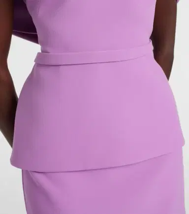 Safiyaa Loura draped peplum crêpe midi dress | Thumbnail 5