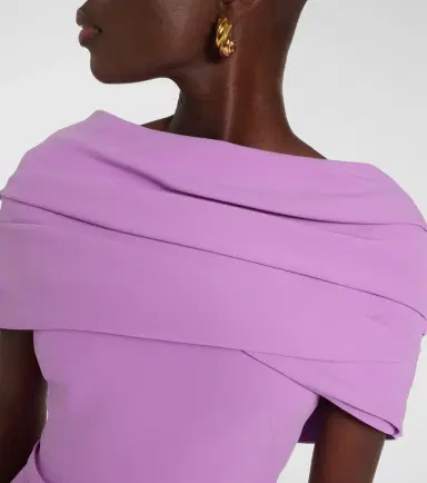 Safiyaa Loura draped peplum crêpe midi dress | Thumbnail 6