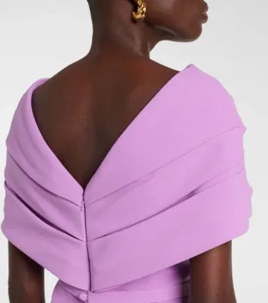 Safiyaa Loura draped peplum crêpe midi dress | Thumbnail 7